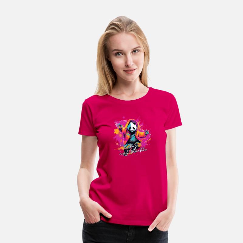 Big and Nimble Tee: Panda Synthwave Graffiti Kids