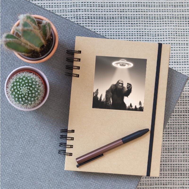 Bigfoot in selfie mode with UFOs