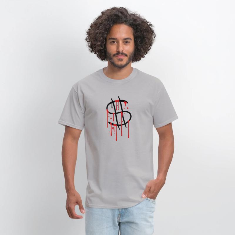 blood drops graffiti wet spray dollar symbol sign