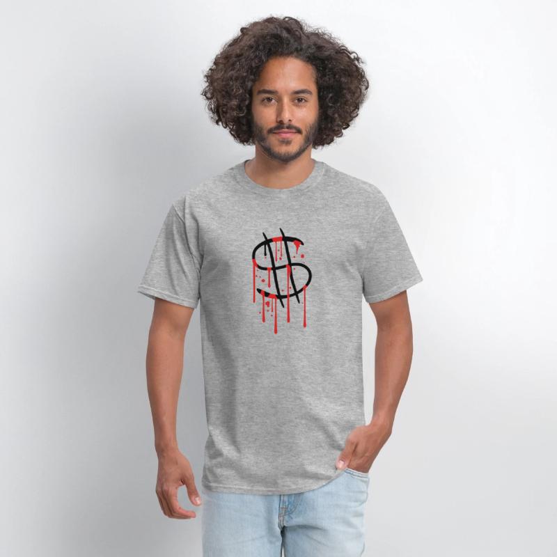 blood drops graffiti wet spray dollar symbol sign