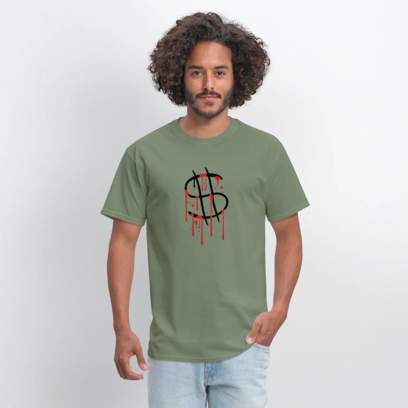 blood drops graffiti wet spray dollar symbol sign