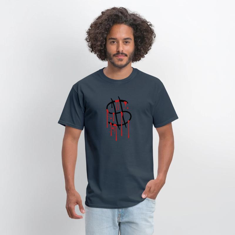 blood drops graffiti wet spray dollar symbol sign