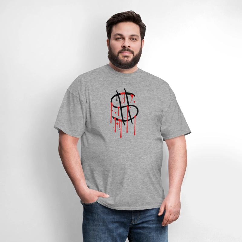 blood drops graffiti wet spray dollar symbol sign