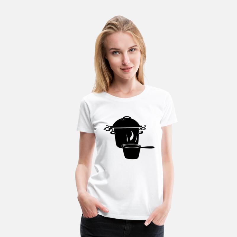 Boiling soup pan and milk pan kitchen logo