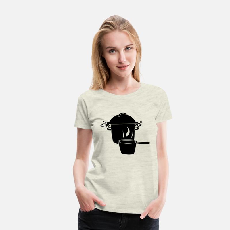 Boiling soup pan and milk pan kitchen logo