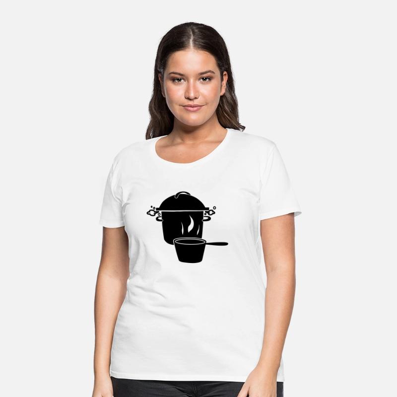 Boiling soup pan and milk pan kitchen logo