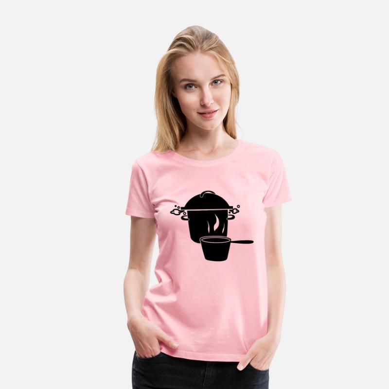 Boiling soup pan and milk pan kitchen logo