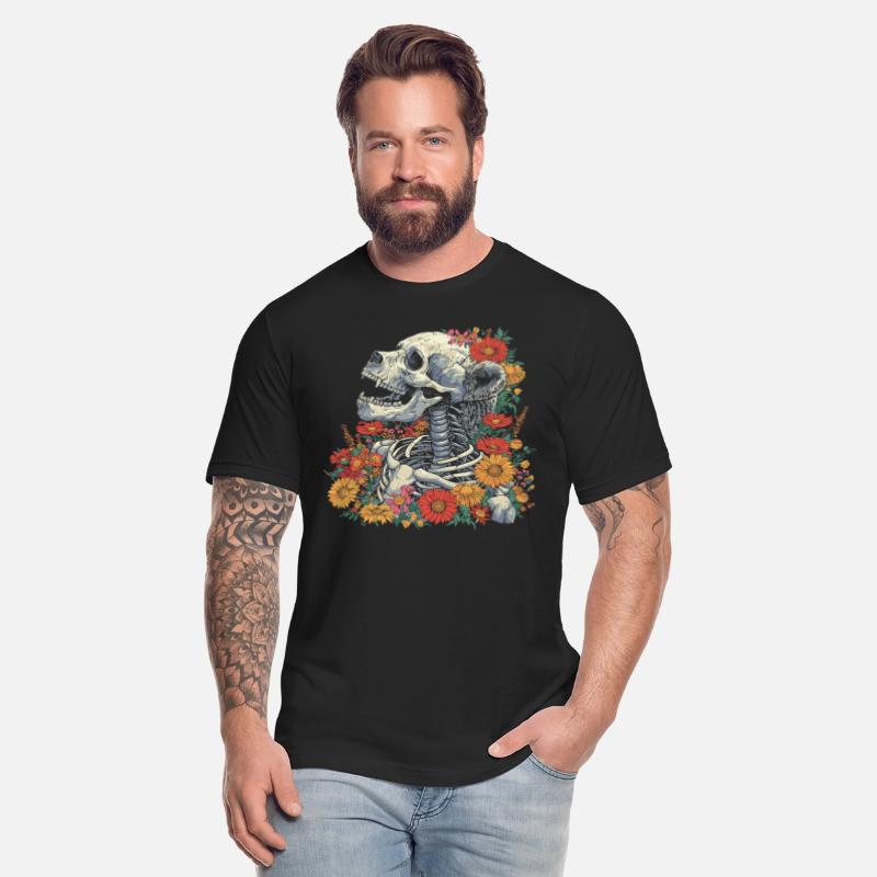 Brown Bear Floral Skeleton Flower Animal