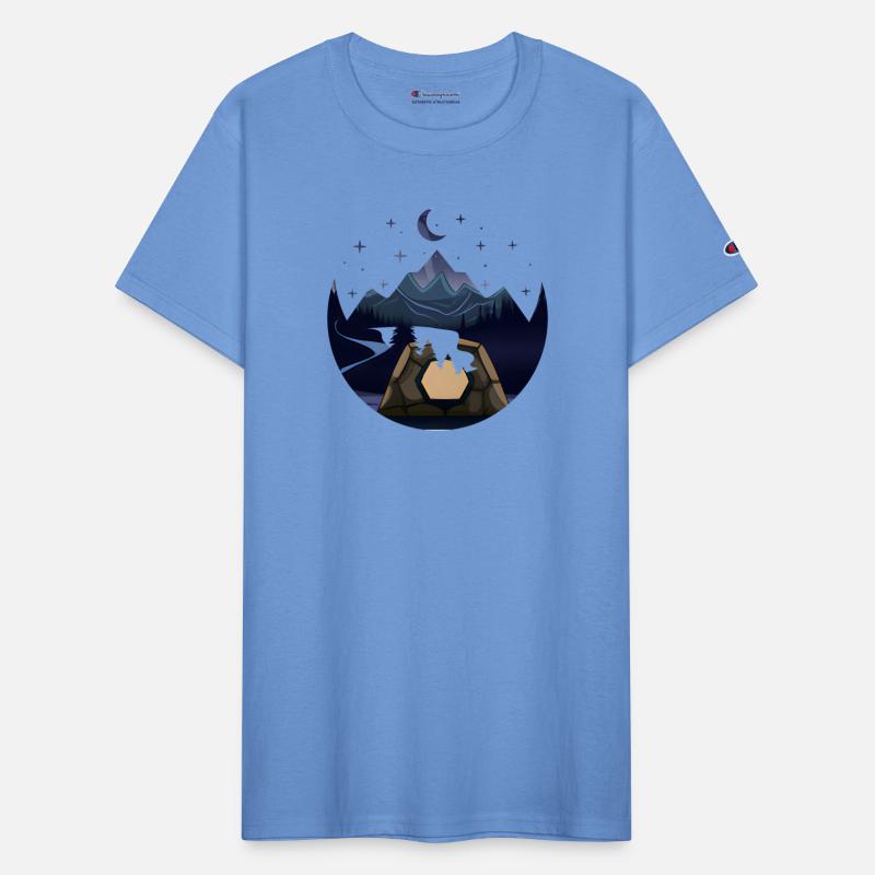 Camping Tent Mountain Trees Landscape Cut Out