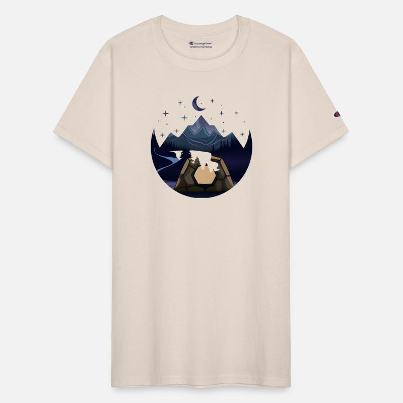 Camping Tent Mountain Trees Landscape Cut Out