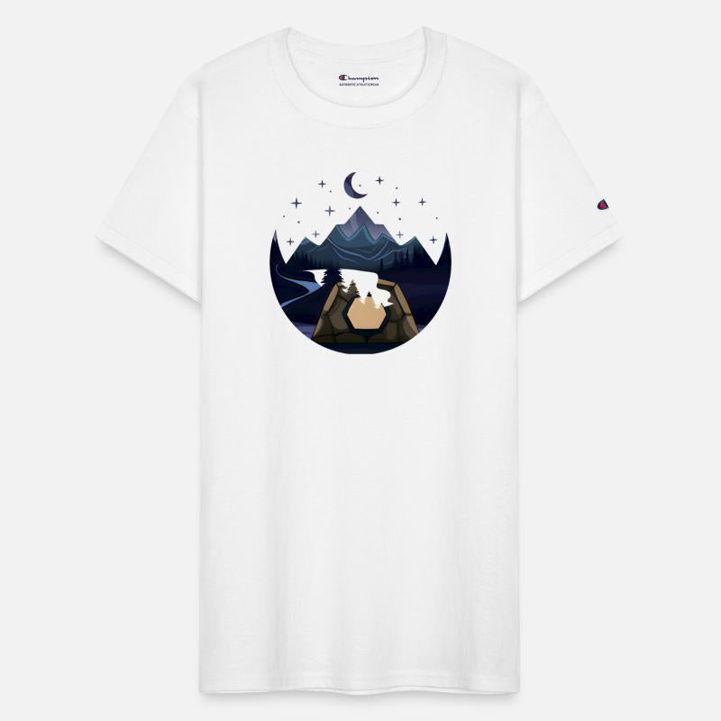 Camping Tent Mountain Trees Landscape Cut Out