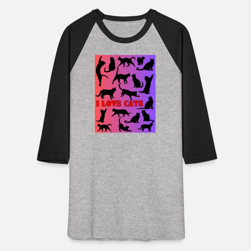 Cat figures in purple , pink and black