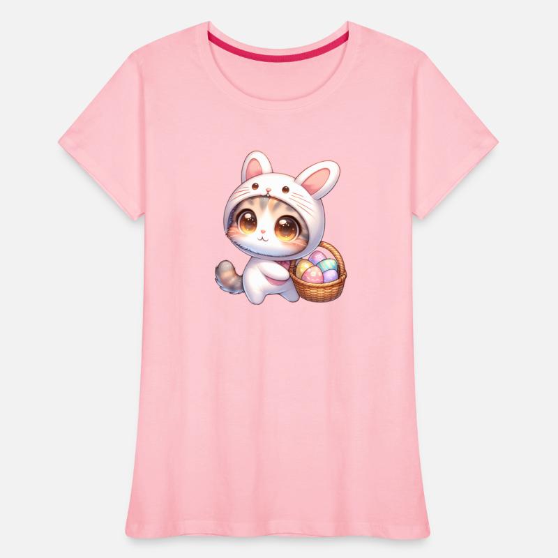 Cat In a Bunny Outfit With Easter Basket