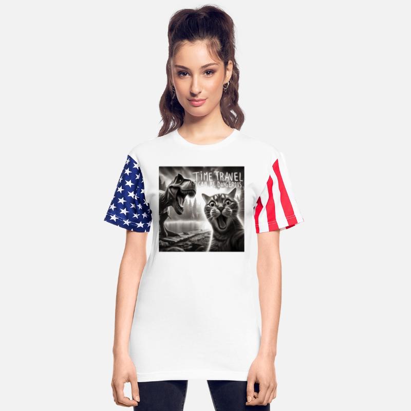 Cat selfie with dinosaur Time Travel