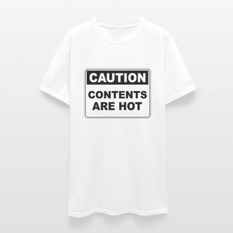 Caution contents are hot warning sign