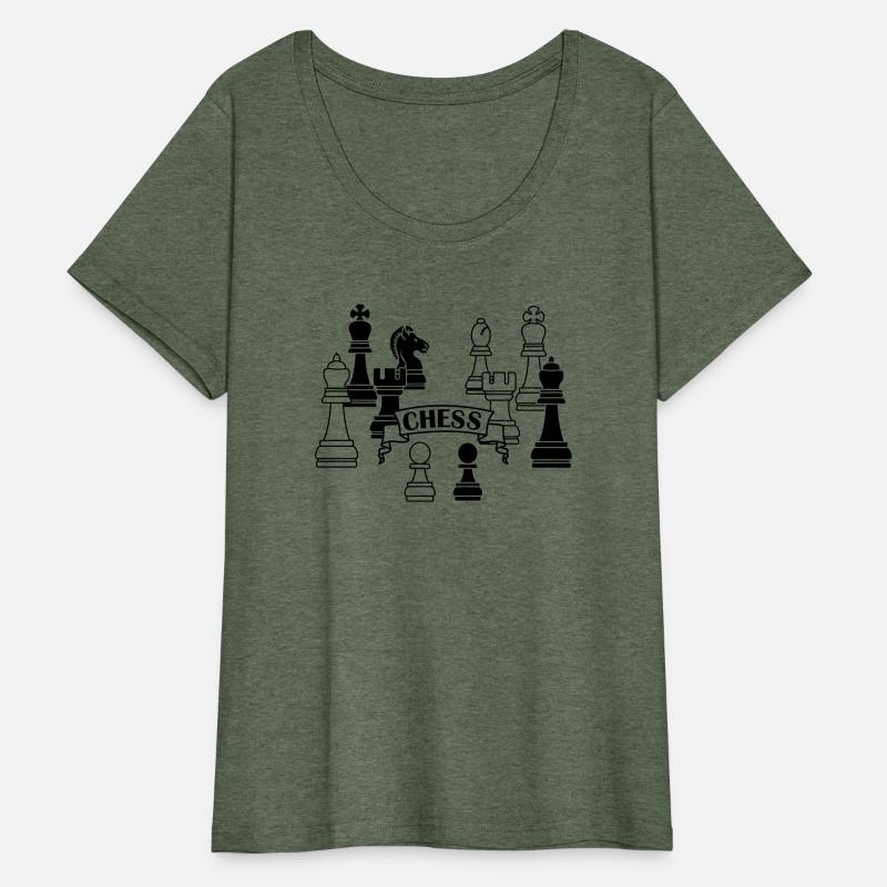 Chess pieces white and black text banner with text