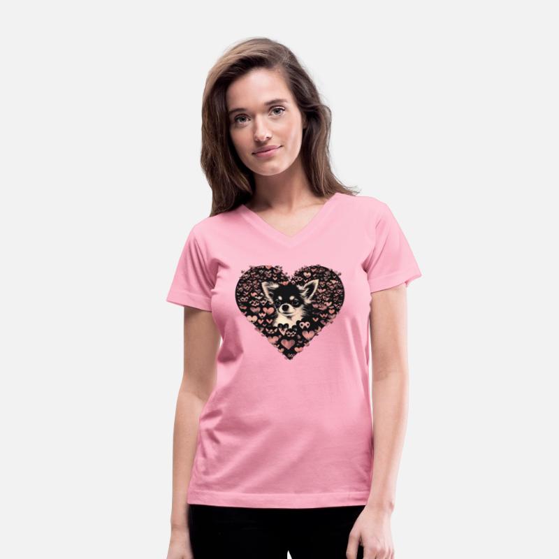 Chihuahua - Cute Dog Puppy Hearts Pink Girlie Rosa