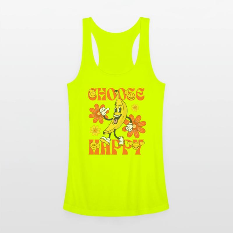 Choose Happy Retro Banana Mascot