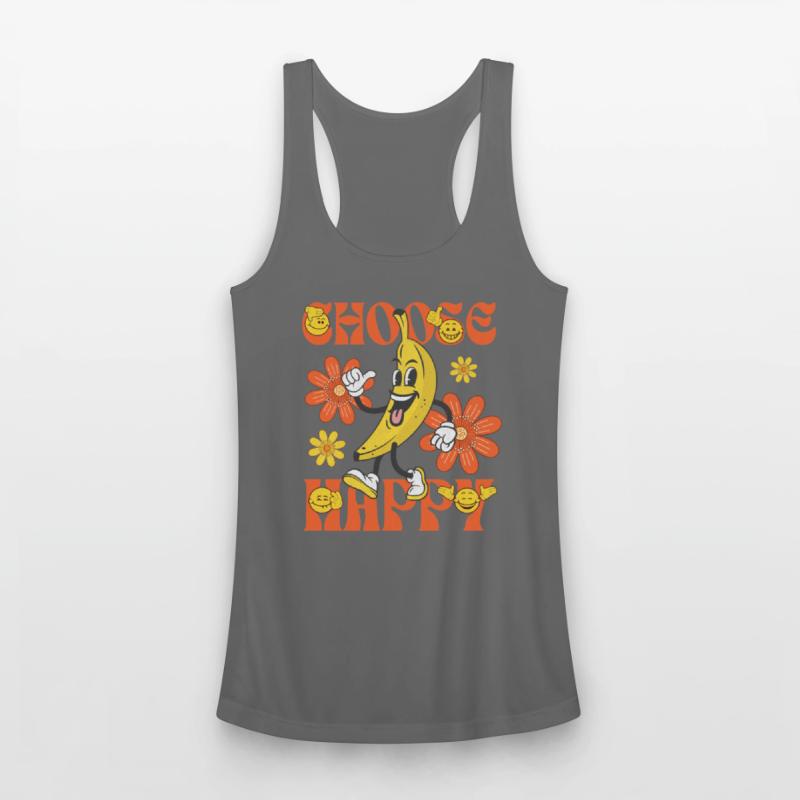 Choose Happy Retro Banana Mascot