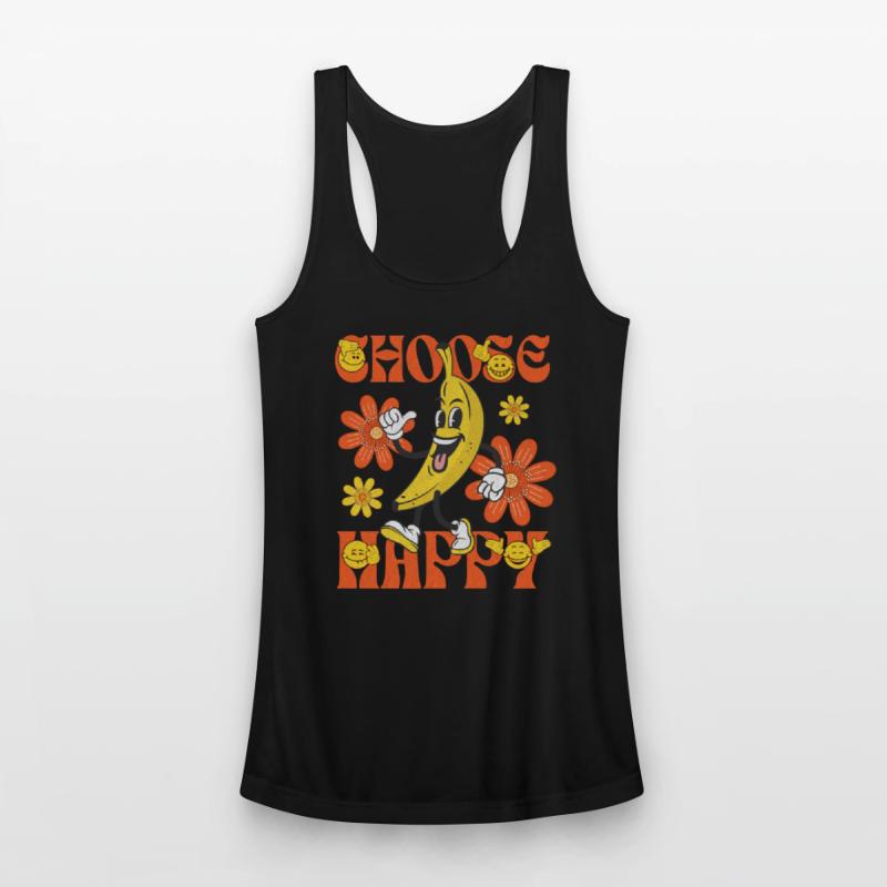 Choose Happy Retro Banana Mascot