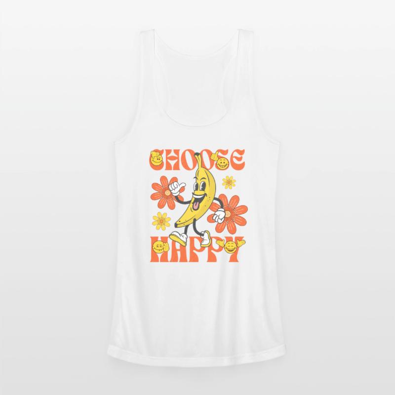 Choose Happy Retro Banana Mascot