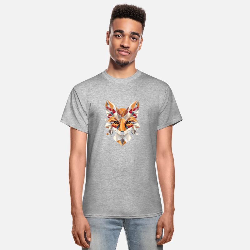 Colorful, geometric fox head - polygon motif