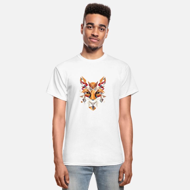 Colorful, geometric fox head - polygon motif