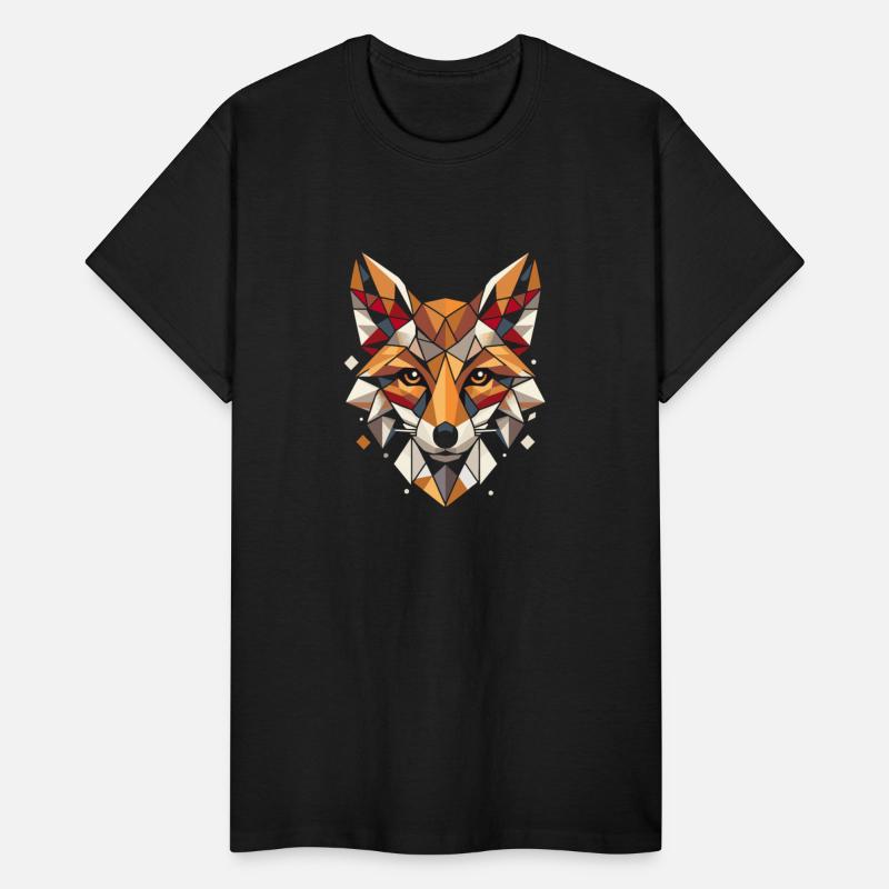 Colorful, geometric fox head - polygon motif