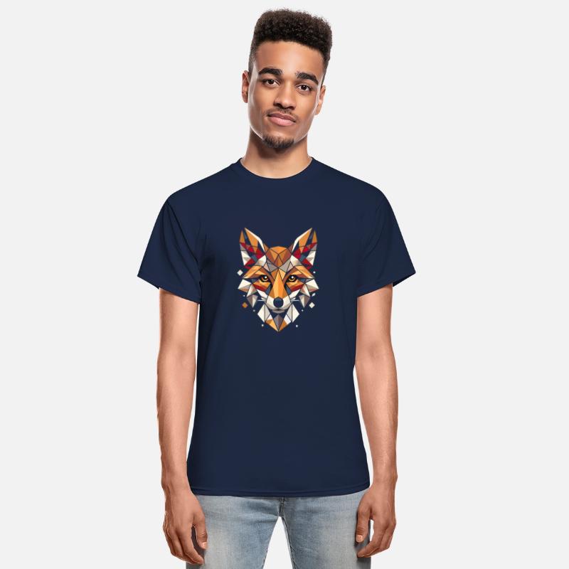 Colorful, geometric fox head - polygon motif
