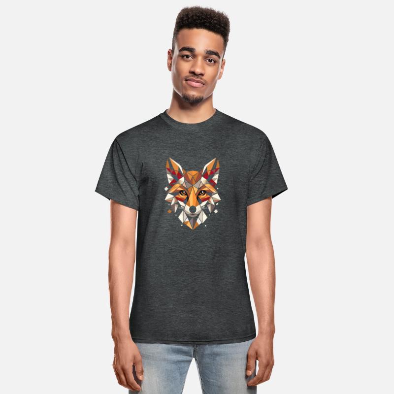 Colorful, geometric fox head - polygon motif