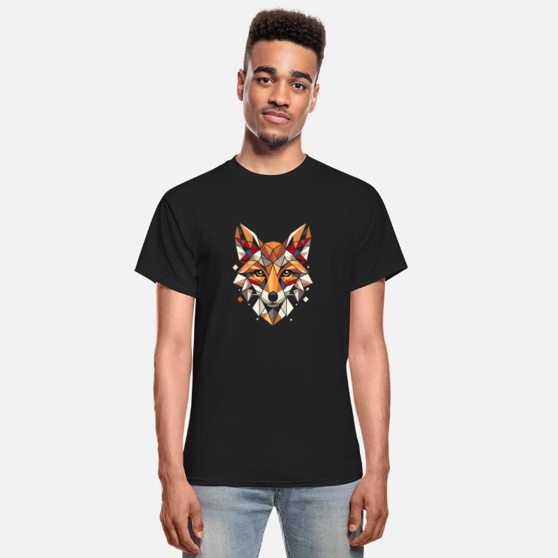 Colorful, geometric fox head - polygon motif