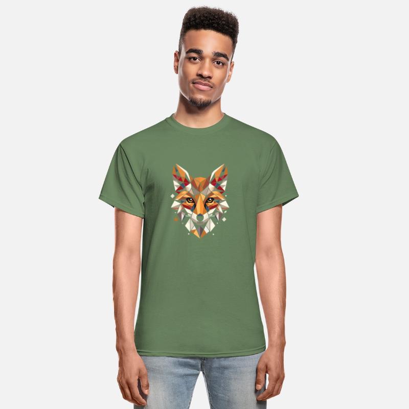 Colorful, geometric fox head - polygon motif