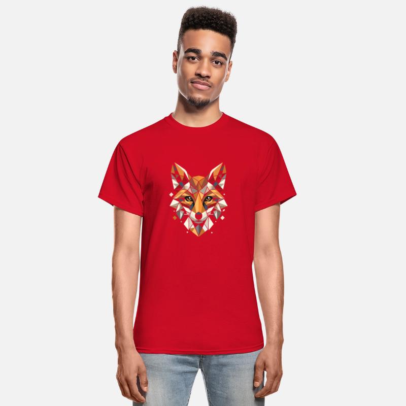 Colorful, geometric fox head - polygon motif