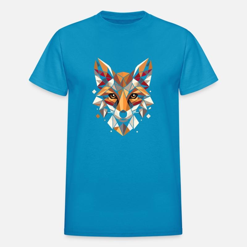 Colorful, geometric fox head - polygon motif