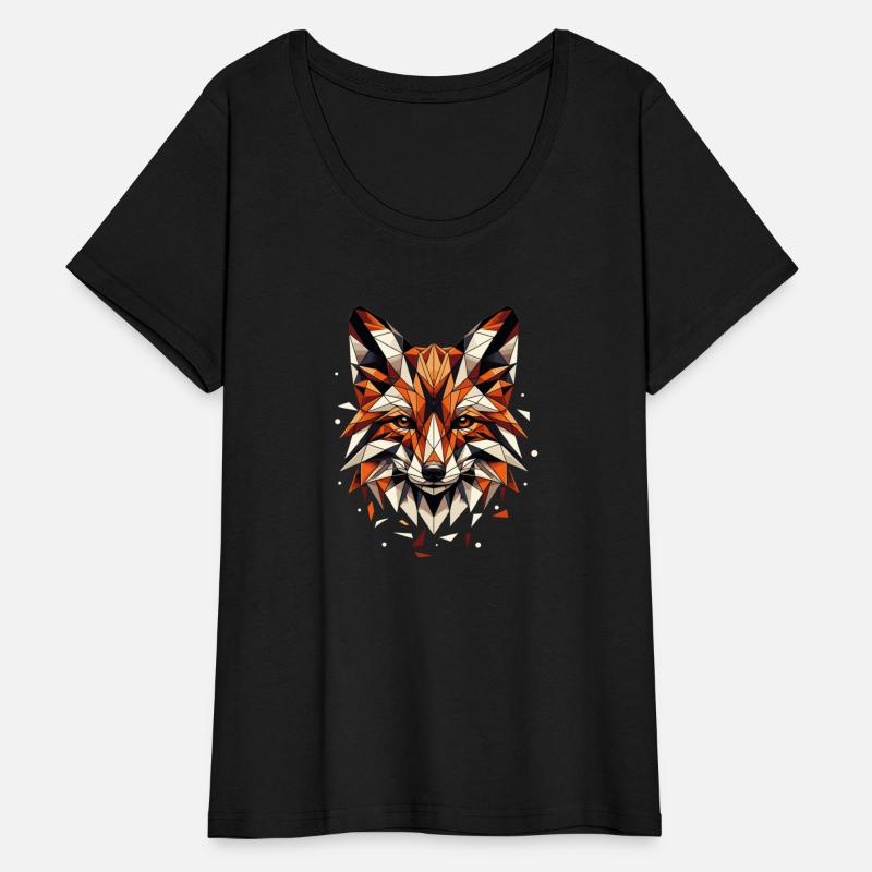 Colorful, geometric fox head - polygon motif