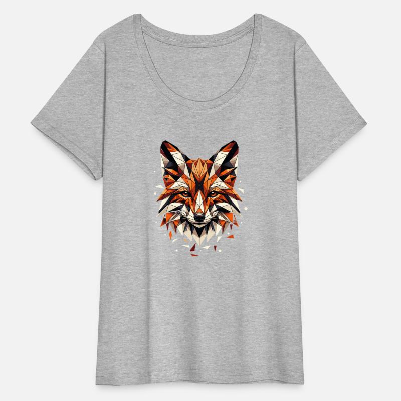 Colorful, geometric fox head - polygon motif