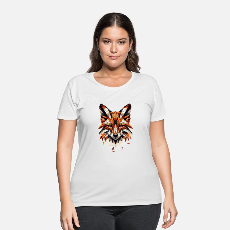 Colorful, geometric fox head - polygon motif