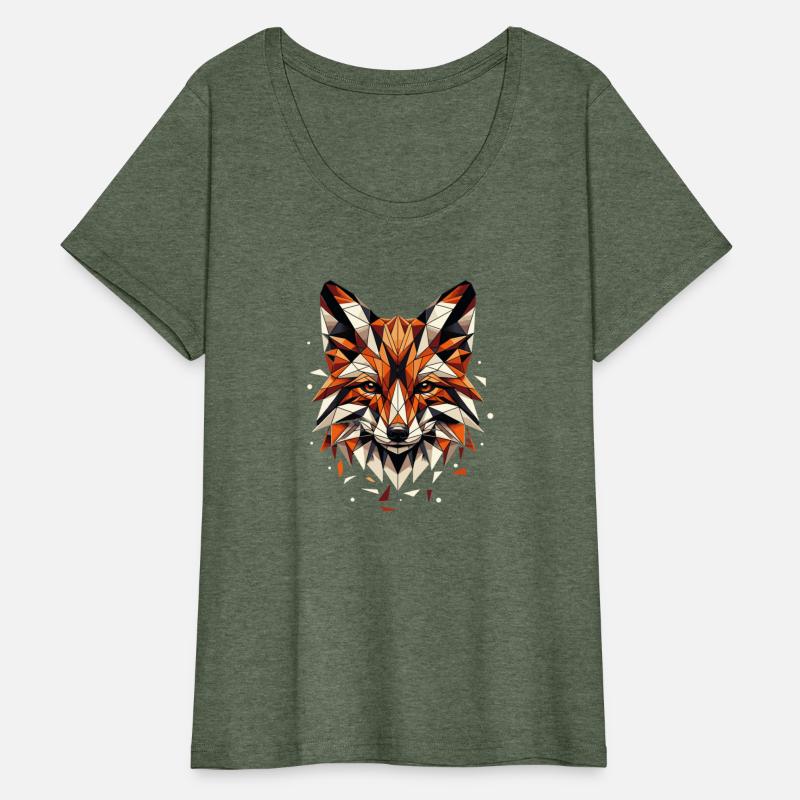 Colorful, geometric fox head - polygon motif