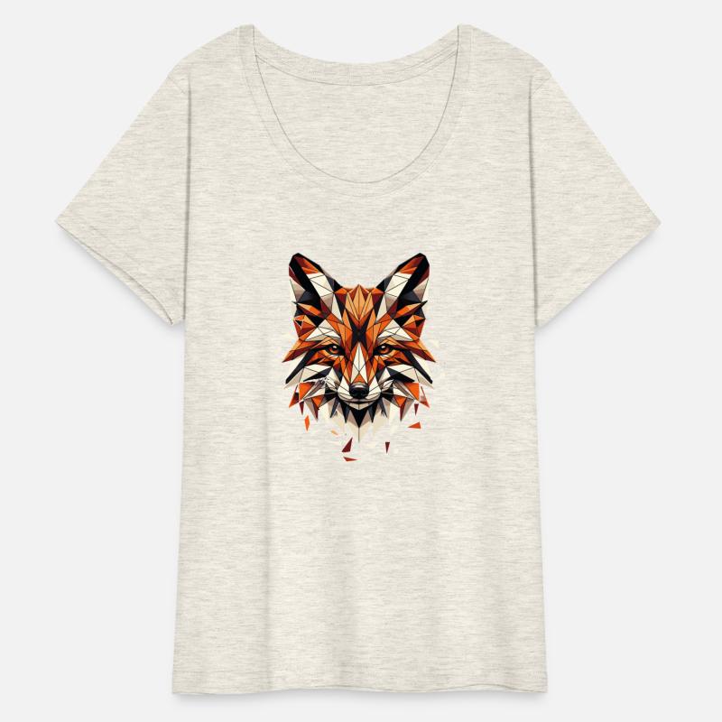 Colorful, geometric fox head - polygon motif