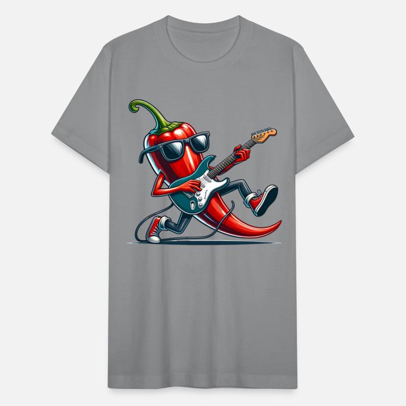 Cool Chili Pepper Playing Electric Guitar