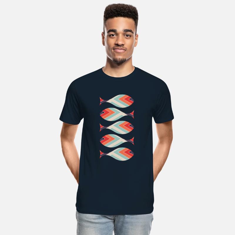 Cool fish design and geometric color pattern.