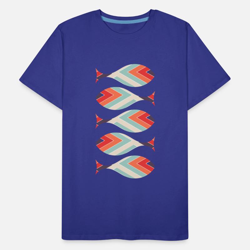 Cool fish design and geometric color pattern.