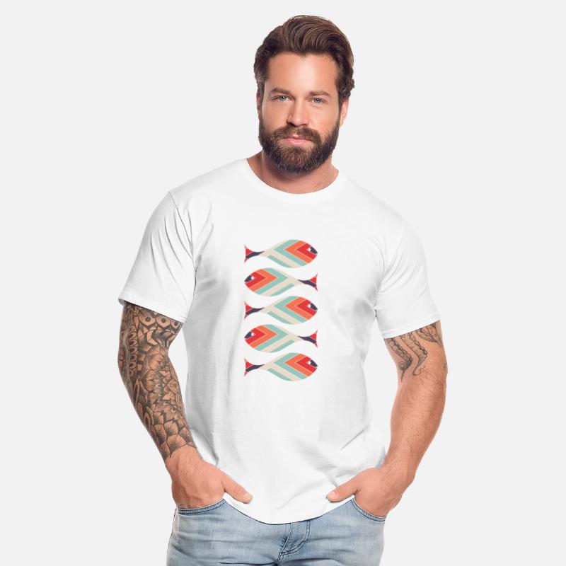 Cool fish design and geometric color pattern.