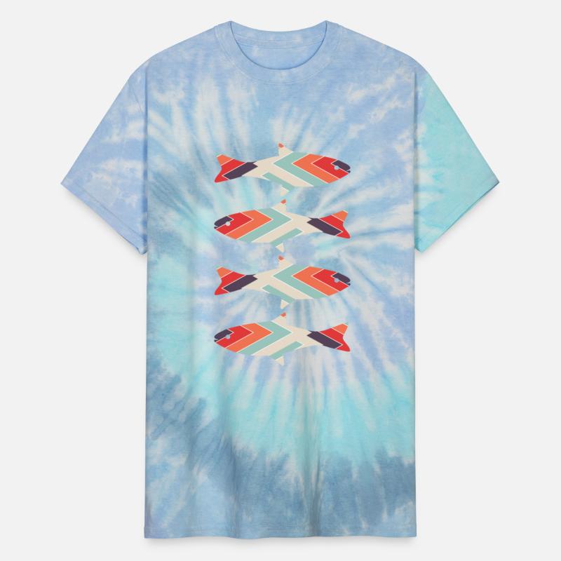 Cool fish design and geometric color pattern.