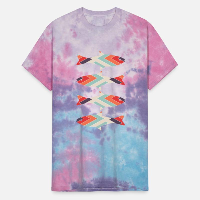 Cool fish design and geometric color pattern.