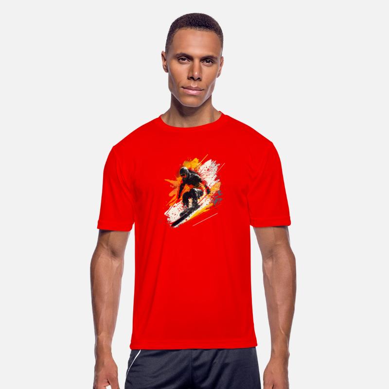 cool skier riding through the powder