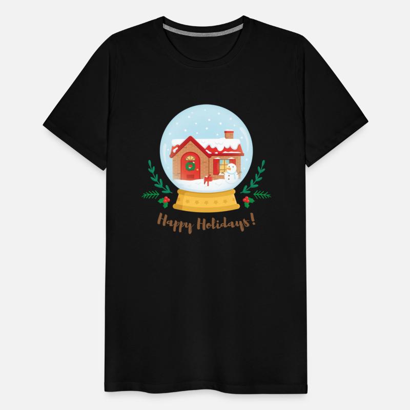 Cottage House Snowman Snow Globe