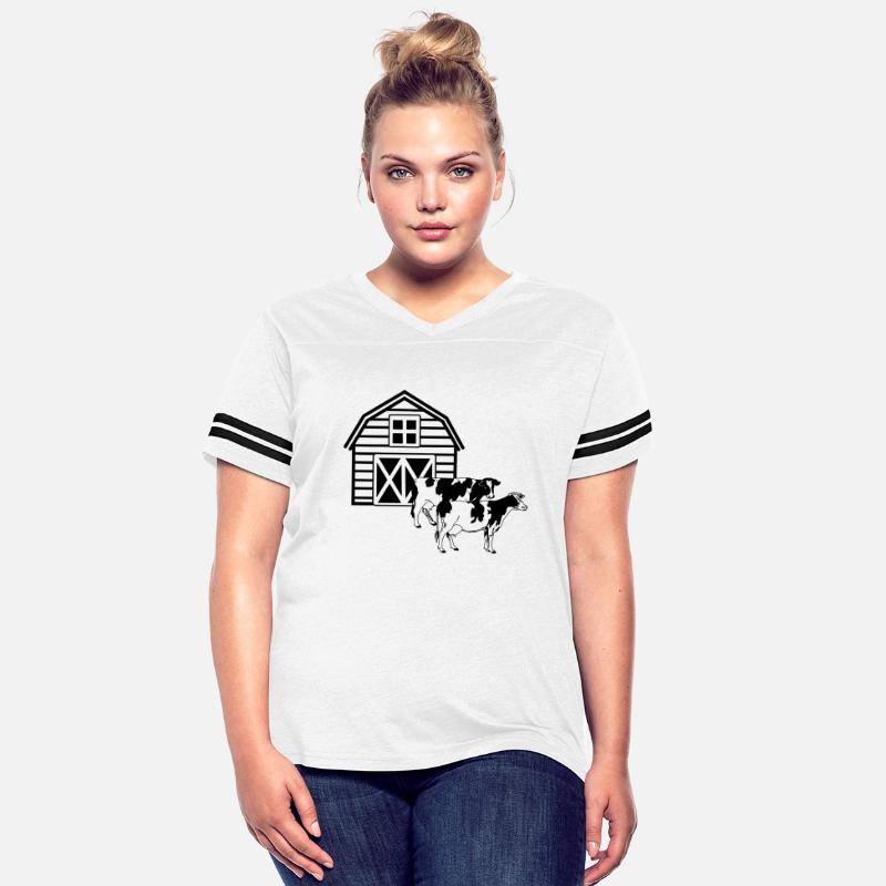 Cow farm with two variegated cows