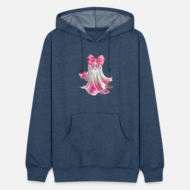 Cute Boo Ghost Drinking Iced Coffee Halloween