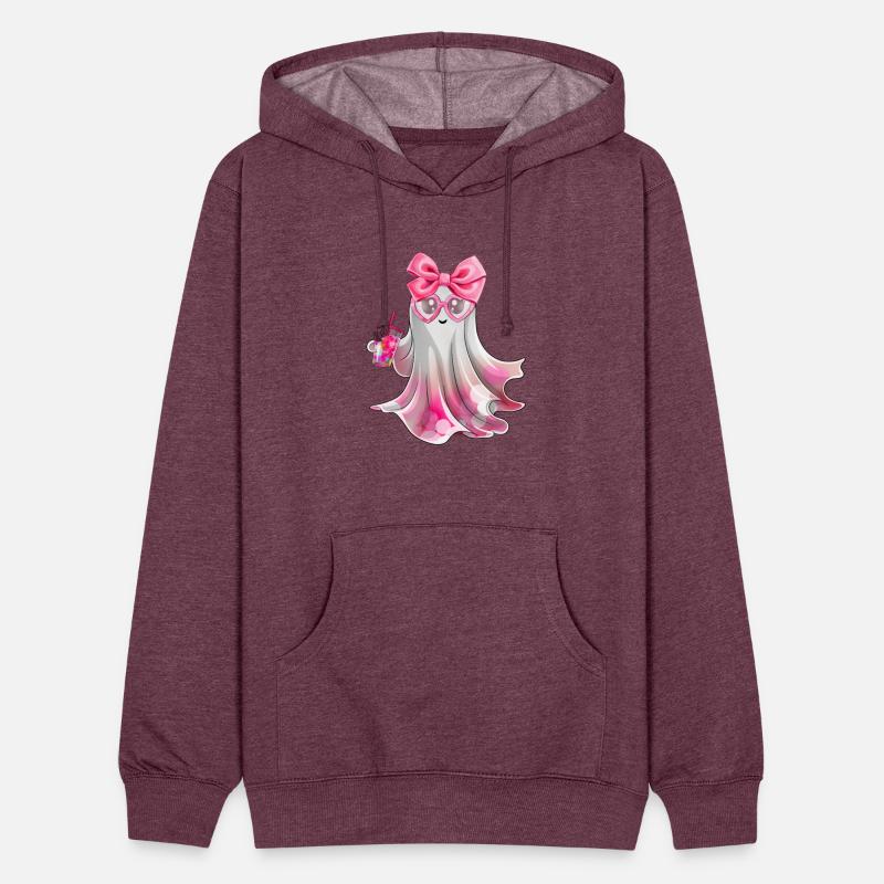 Cute Boo Ghost Drinking Iced Coffee Halloween